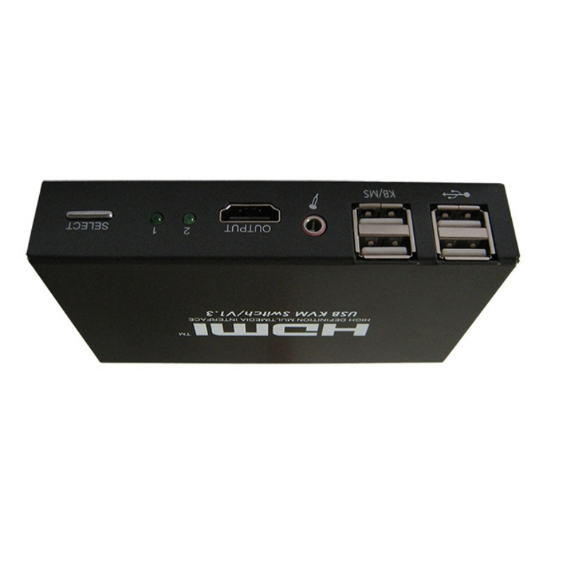 Switch HDMI multicomputadora de 2 puertos con entrada de micrófono image 3
