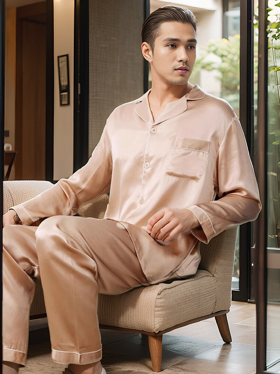 베이지-긴 소매 바지 19mm