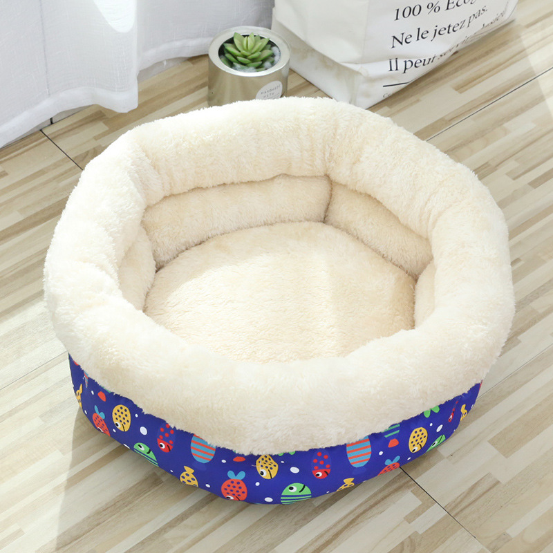 Pet nest for cats, milk nest, high circumference, windproof kitten nest, Teddy dog ​​sleeping nest, round, heightened and thickened universal nest mat