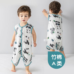2024 New Baby Vest Sleeping Bag Summer Thin Gauze Sleeveless Vest Baby Children's Air-Conditioned Room Anti-Kick Quilt
