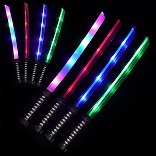 Large 67cm Luminous Japanese Samurai Sword Sensor Sound and Light Broadsword Kidsren's Toys Street Stall Supply Manufacturer Wholesale
