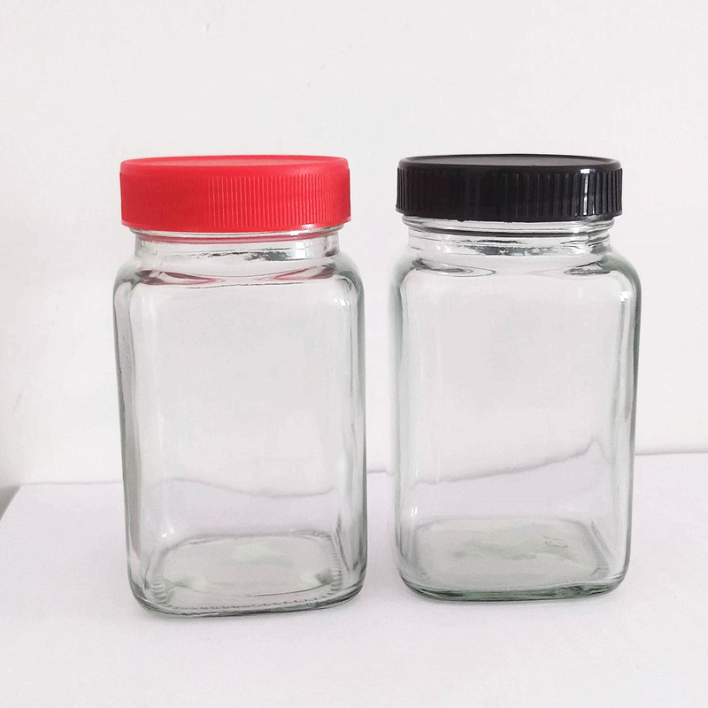 塑料盖280克豆腐乳四方玻璃瓶  玻璃罐酱菜腌菜玻璃瓶