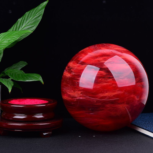 Manufacturer wholesale natural red crystal ball red smelting ball home office ornaments lucky head ornaments ornaments