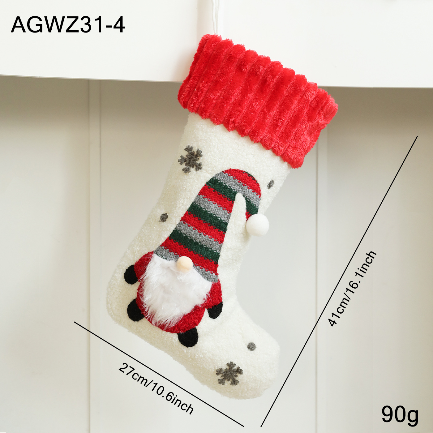 Nuevos calcetines de Navidad de peluche bolsas de regalo decoraciones de Navidad dibujos animados de Santa Claus calcetines diseño de escena