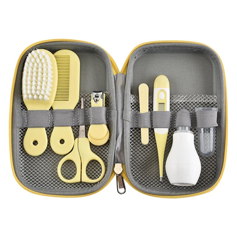 Kit de cuidado para bebé EVA de 8 piezas, incluye aspirador nasal y cortaúñas, artículos de limpieza diaria.