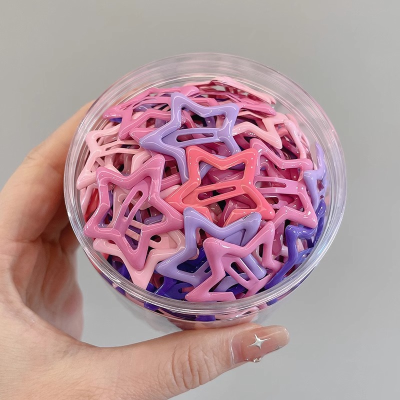 Pin de cabello de color estrella de pentacos pin de cabello de niñas pin de cabello lateral pin de cabello de dopamina pin de cabello pin BB pin