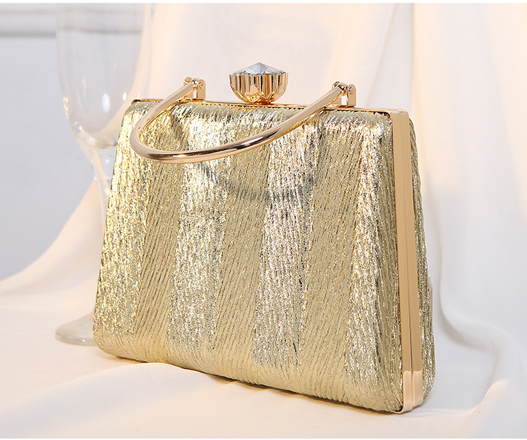Silver Black Gold Pu Leather Solid Color Square Evening Bags display picture 5