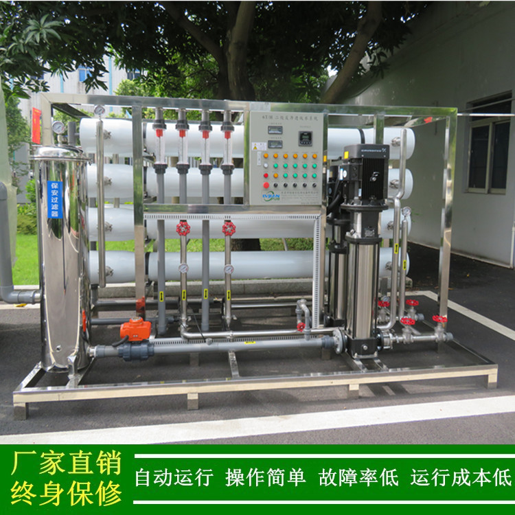 供应6t/h二级反渗透装置自来水净化成纯水设备工业纯水机生产厂家