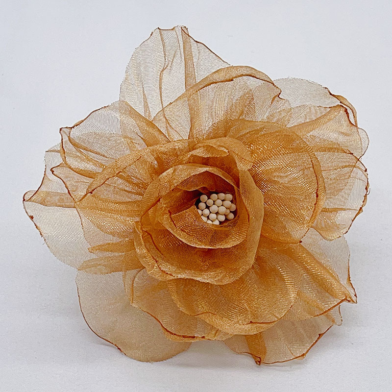 サテン五弁花 手作りツイストフラワーハート 布製花飾り 靴や帽子のアクセサリー 布製花材 手縫い工芸