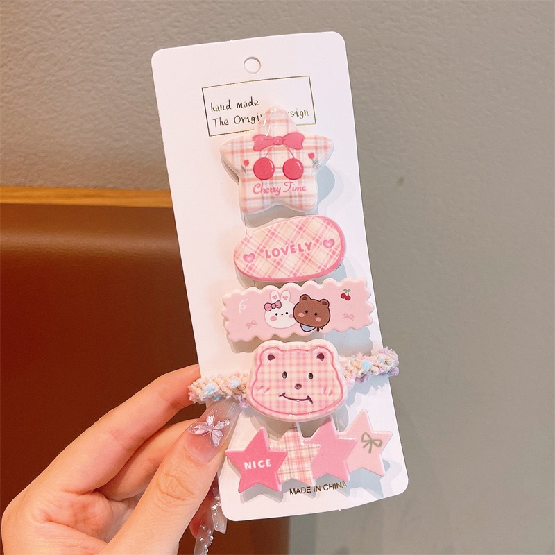 Niña KT clip para el cabello gato niño lindo Hello clip de boca de pato nuevo frente rojo en línea clip para el cabello bebé frange