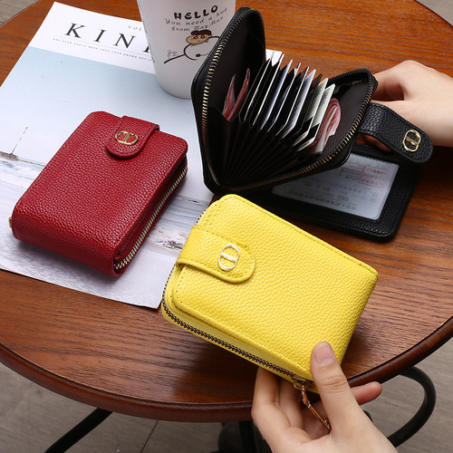 Driver's License Leather Case Women's Card Holder Multiple Card Slots Large Capacity Men's Document Driver's License Two-in-One Multi-Function Coin Purse