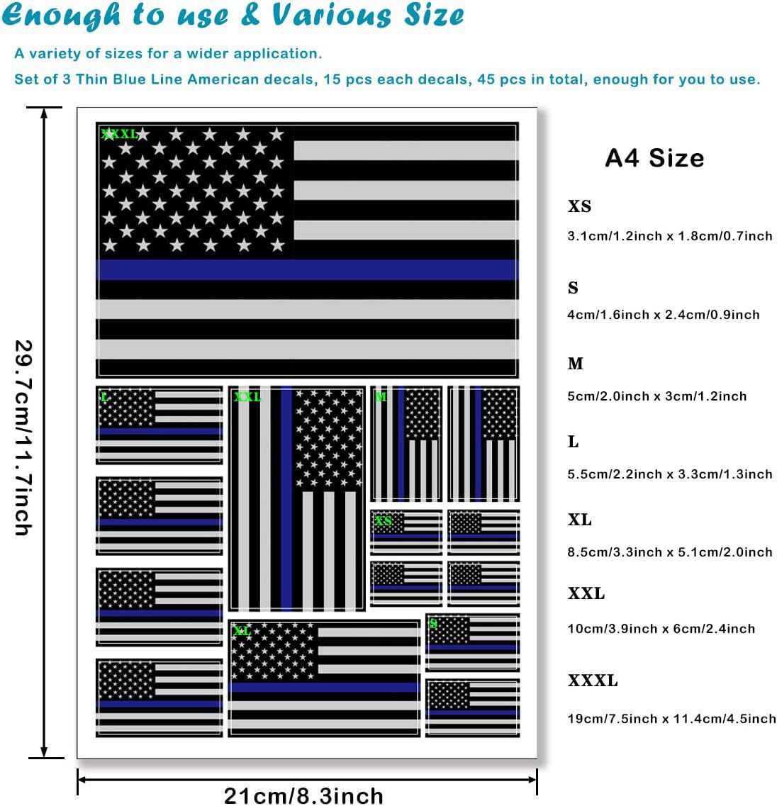 Amazon Venta caliente bandera americana coche pegatinas grandes reflectantes coche cuerpo pegatinas 21x29,7 cm