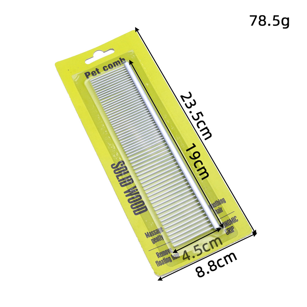 Venta directa de fábrica peine de fila para mascotas peine para perros peine de fila recta peine de aguja de acero inoxidable para mascotas peine de fila de pelo limpio para gatos