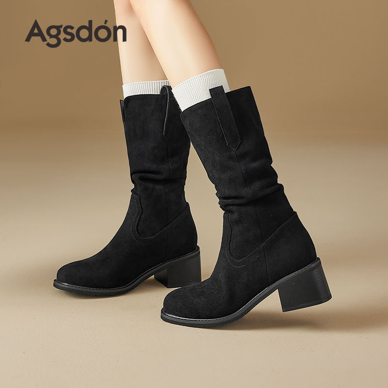 Botas de vaqueros occidentales 2026 nuevo otoño invierno negro montado botas cortas montadas botas de caballo Martin de talón grueso botas