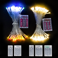 電池盒燈串  二三節電池盒手動彩燈串大量批發 5號聖誕節日裝飾燈
