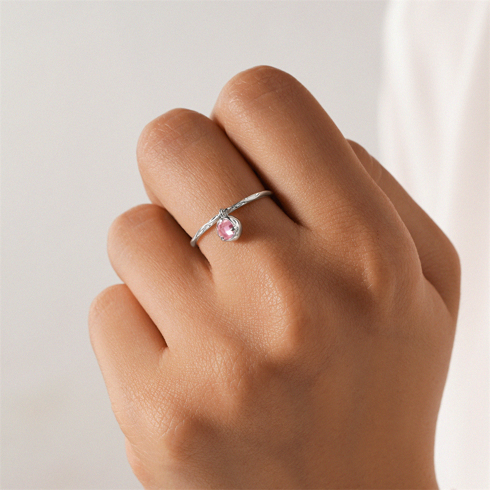 5g Weight Zircon Inlay Material Open Rings Classification Adjustable Ring Size 1 Piece Quantity Holiday, Daily Occasion 925 Sterling Silver Material Geometric Pattern Women's Gender Plating, Inlay Design Sweet Style 925 Sterling Silver Zircon Geometric Open Rings 15