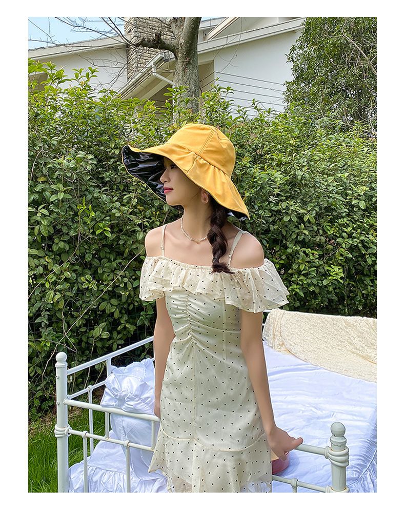 Summer UV resistant women s black rubber new versatile sunscreen western style face covering fisherman travel sun_voghion.com