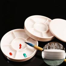 Imitation Porcelain Round Palette with Lid Acrylic跨境专供代