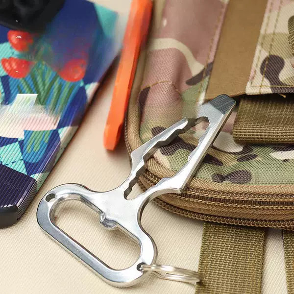 Outdoor self-defense tools for men and women: spiked wrench, screwdriver, and keychain attachment
