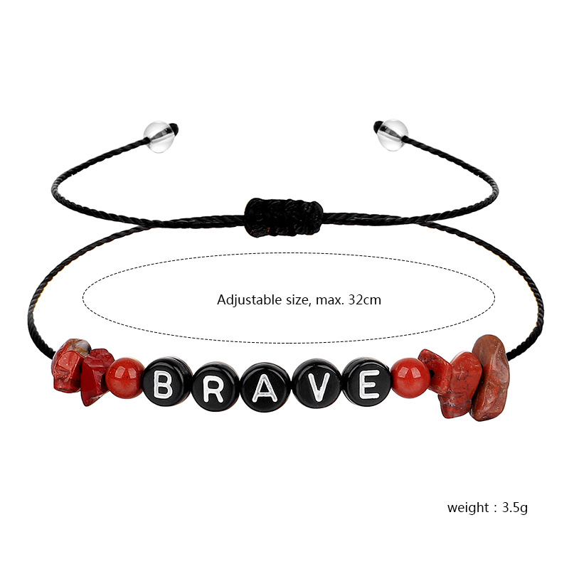 Fashion Letter Stone Braid Unisex Bracelets