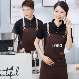 围裙餐饮专用定制logo印字防水果店超市咖啡奶茶服务员工作服订制