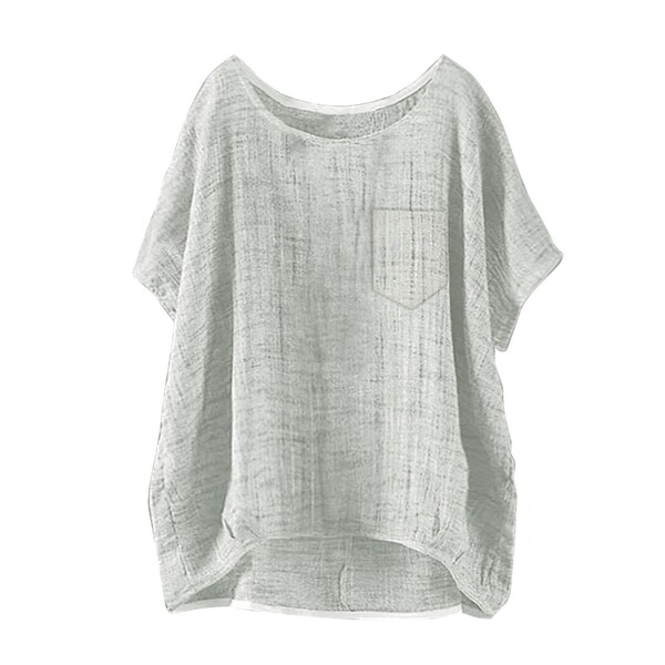In Stock Wish Amazon Aliexpress 2024 New European and American Women's Casual Loose Linen Tops
