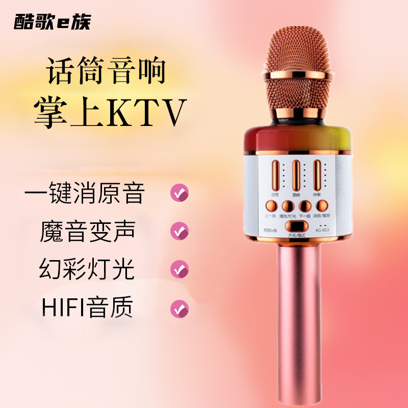 Cool song e family KG813 audio microphone integrated microphone wireless bluetooth microphone home outdoor karaoke handheld KTV