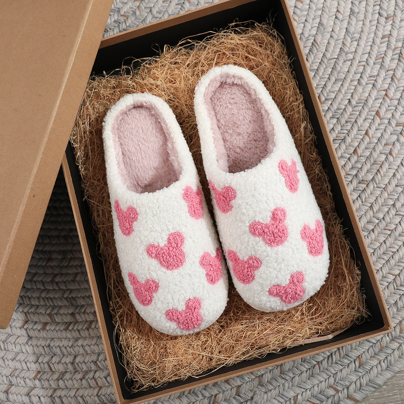 Cross-Border Supply Source Factory Christmas Hot-Selling Cotton Slippers for Women's Home Autumn and Winter Wool Slippers Thick-Soled Cotton Shoes Dropshipping