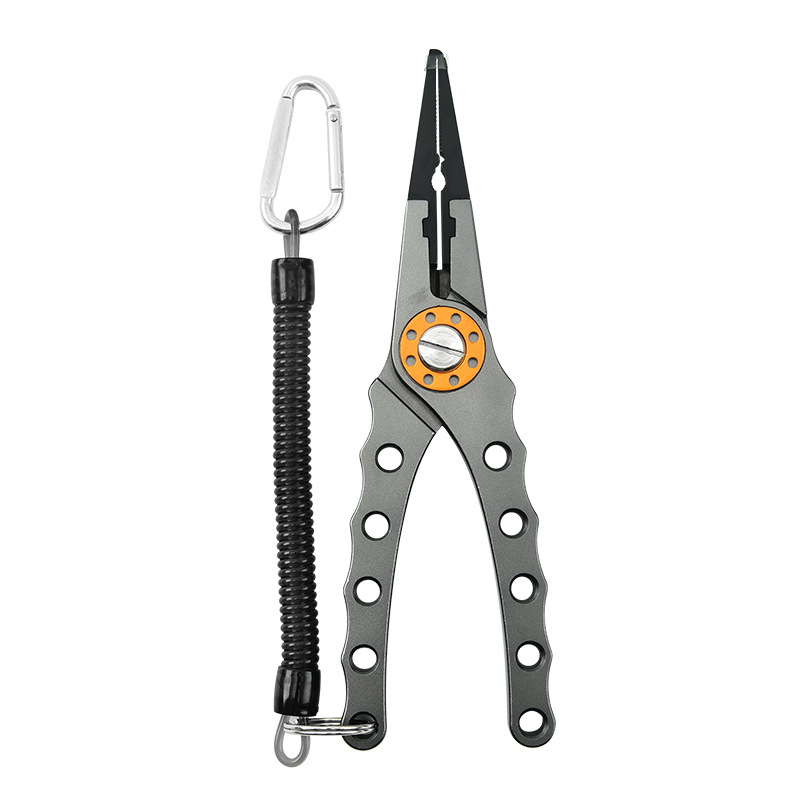 Alicates de pesca de aleación de aluminio alicates de luya larga boca de acero de tungsteno línea de pesca tijeras señuelo er gancho de bucle abierto herramienta de selección para la pesca