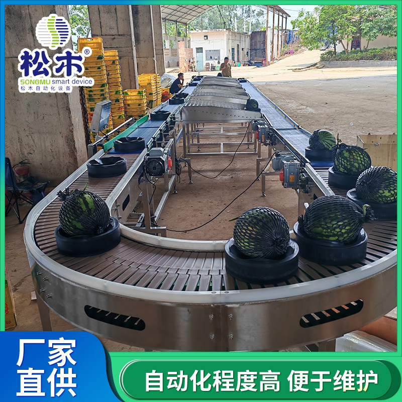 水果无损果托选果机 桃子 芒果 哈密瓜自由果托皮带式分拣机 西瓜