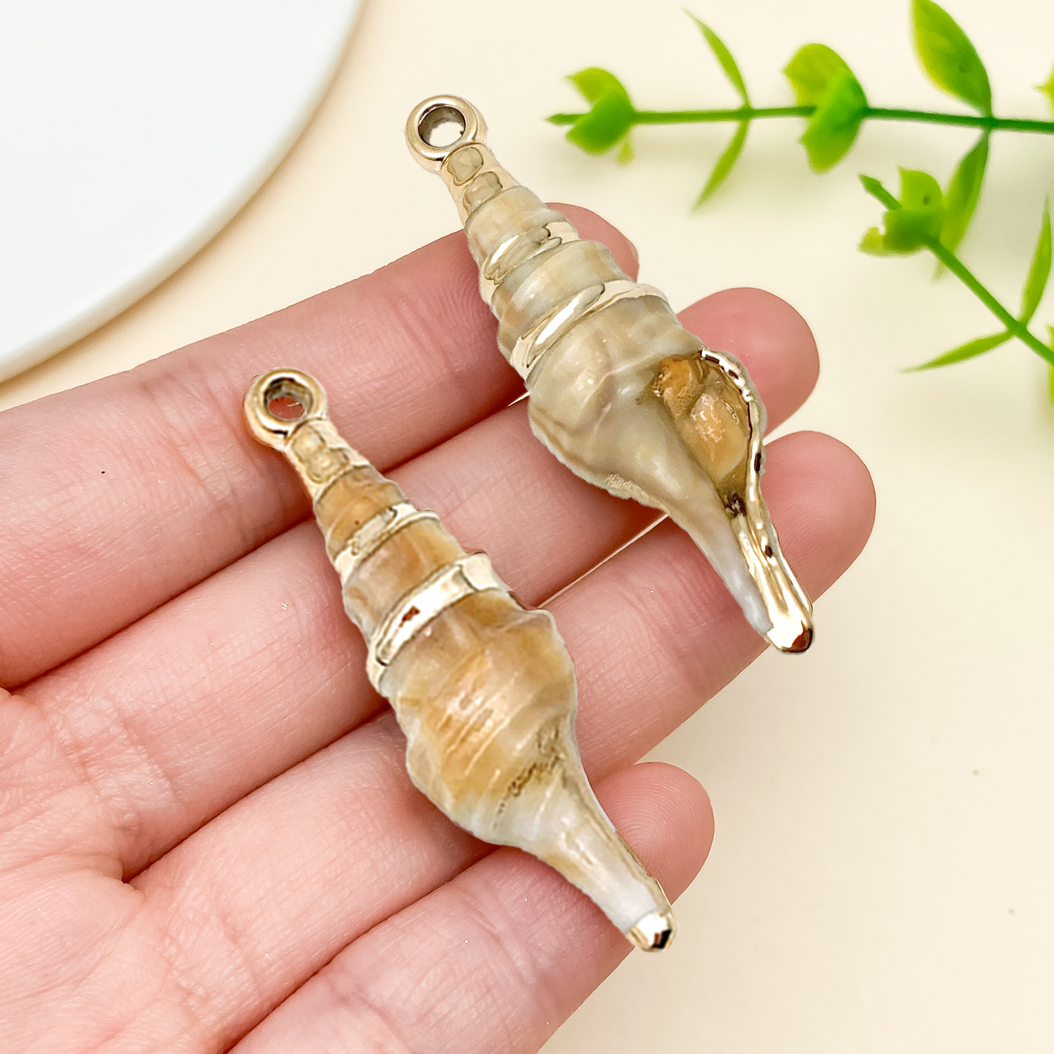 15 galvanizado láser marino oro acrílico imita concha colgante diy hecha a mano collar joyas accesorios image 9