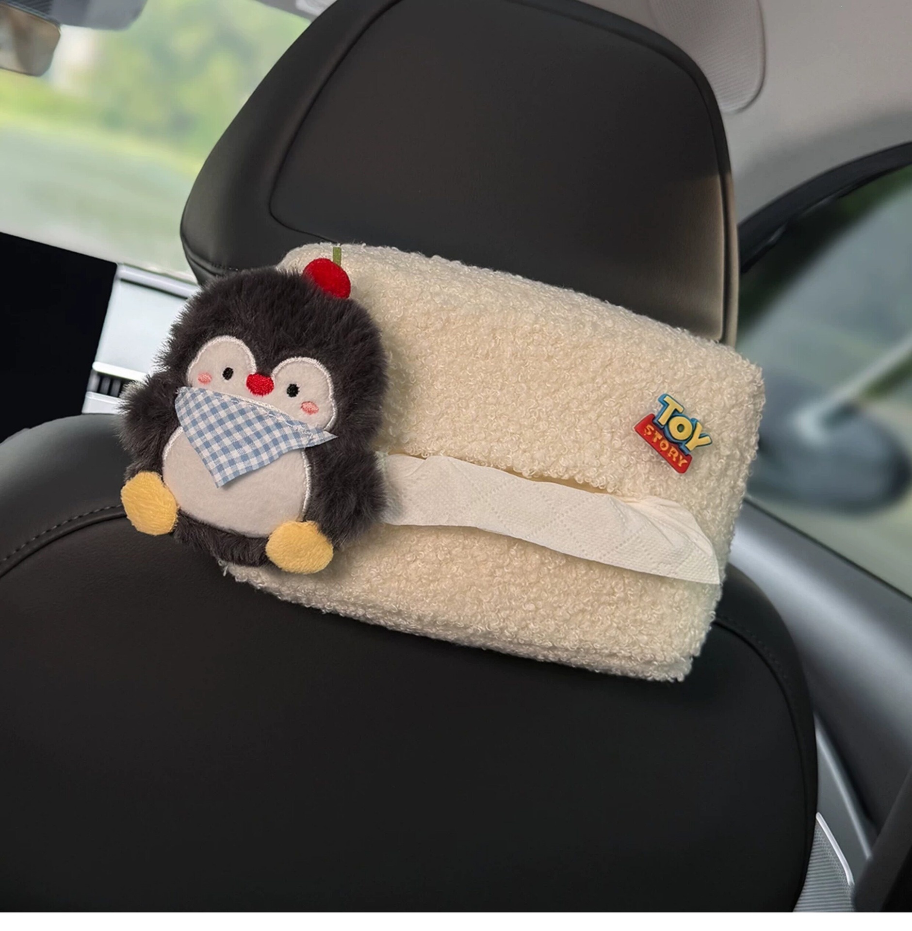 Cute Penguin Car Tissue Box 2026 New Model Rear Seat Headrest Hanging Style High-end for Women