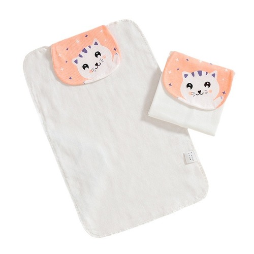Sweat Absorbent Towel A Class 100% Cotton Gauze Breathable Cartoon Baby Sweat Towel Kindergarten Children Back Pad Towel Baby Sweat Absorbent Towel