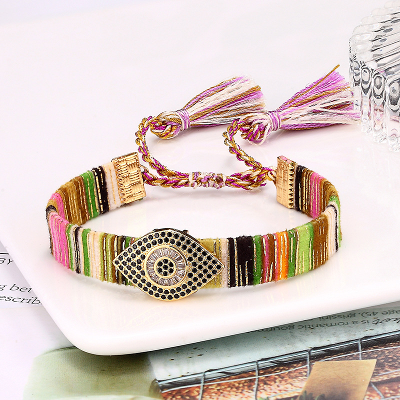 Geometric Pattern Simple Style Geometric Alloy Polyester Plating Gold Plated Unisex Bracelets