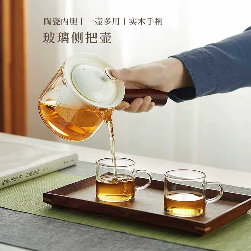 Glass teapot for home use, cigarette holder, tea set