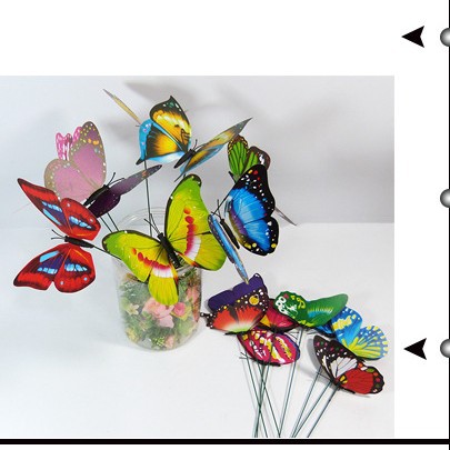 Decoración de mariposa 3D de PVC, enchufable, de una o doble capa, para jardín, fiesta y exteriores