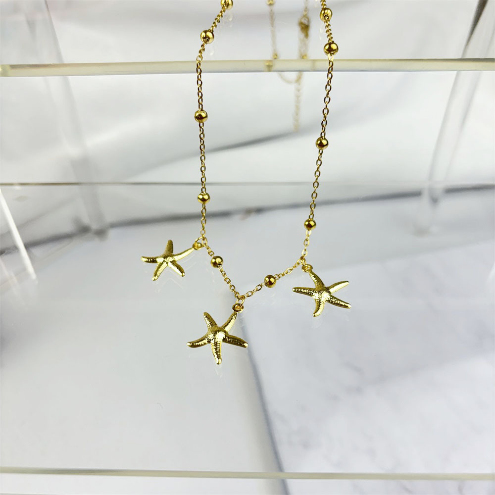 Holiday, Daily Occasion Marine Style Starfish Dolphin Shell Titanium Steel Wholesale Pendant Necklace