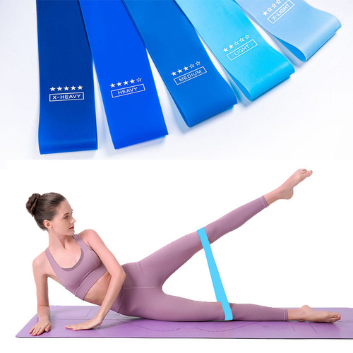 TPE Gradient Blue Yoga Squat Buttock Resistance Band Slimming Legs and Slimming Arms Pulling Band Strength Rehabilitation Training Hip Circle