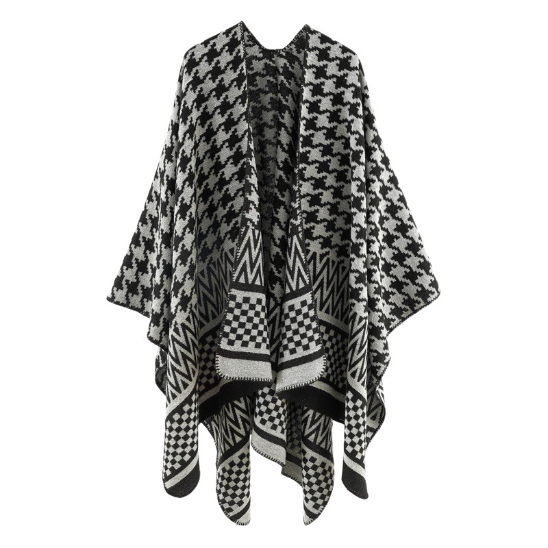 El otoño y el invierno al aire libre chal de invierno cálido moda houndstooth moda nueva
