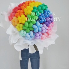 長條氣球花束手捧花diy材料包閨蜜網紅拍照野餐彩虹造型生日禮物