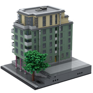 Moc-100703 Apartment Building Model with 8-Story Modular Building 2291 Particle Count