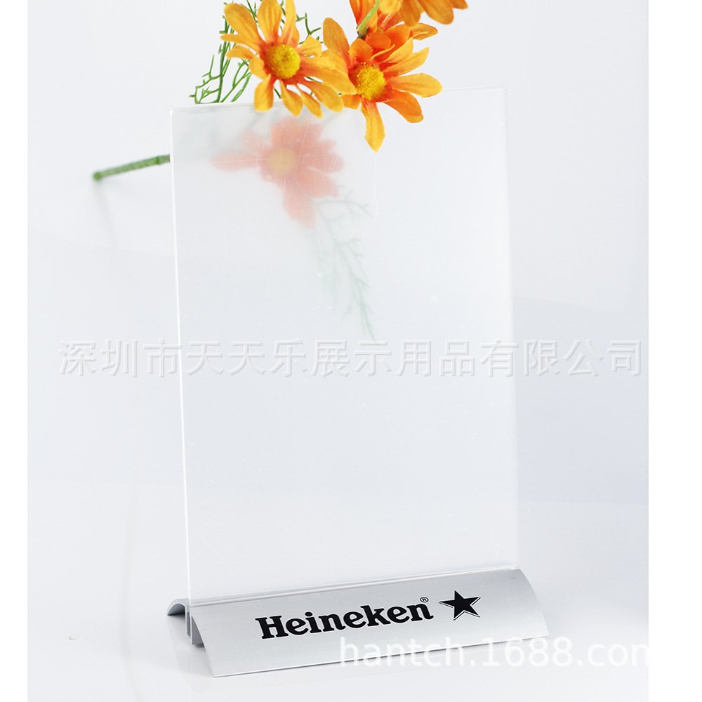 铝合金台卡 A6金属台卡金色餐饮台卡铝底座餐厅立牌铝底座餐牌