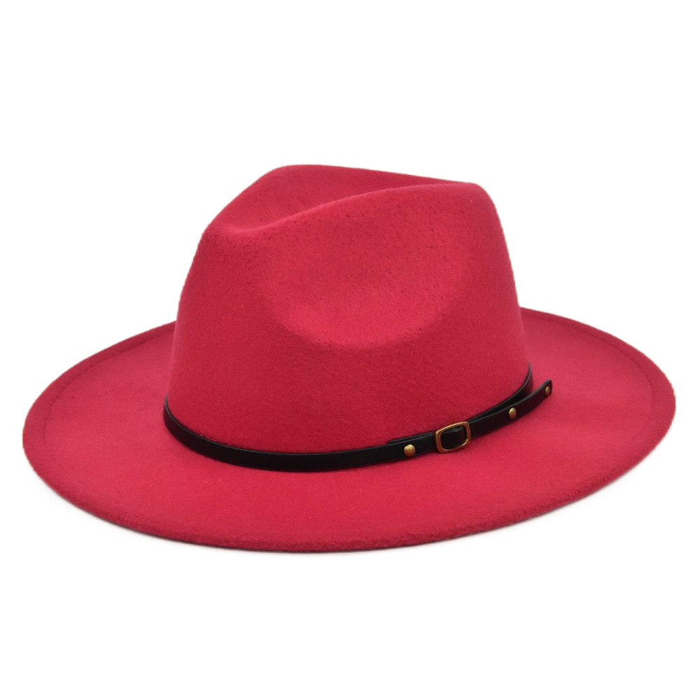 Unisex Retro Solid Color Sewing Flat Eaves Fedora Hat display picture 6
