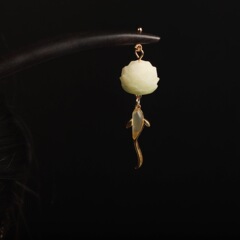 原创黑檀木菩提莲花玉髓发簪古典禅意盘发簪子茶艺旗袍新中式发钗