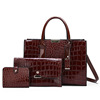 Fashionable capacious advanced handheld one-shoulder bag, suitable for import, 2022 collection, crocodile print, high-end