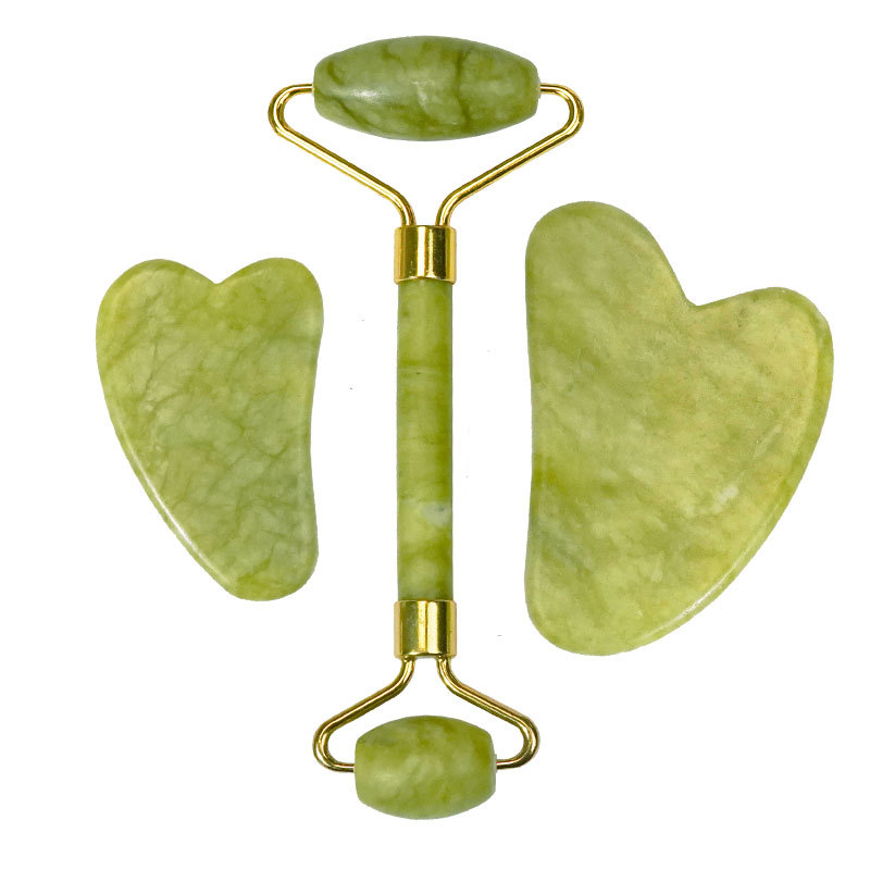 Fábrica al por mayor salón de belleza cuerpo entero espalda raspado masaje cara ojo Jade rodillo raspado tablero combinación traje