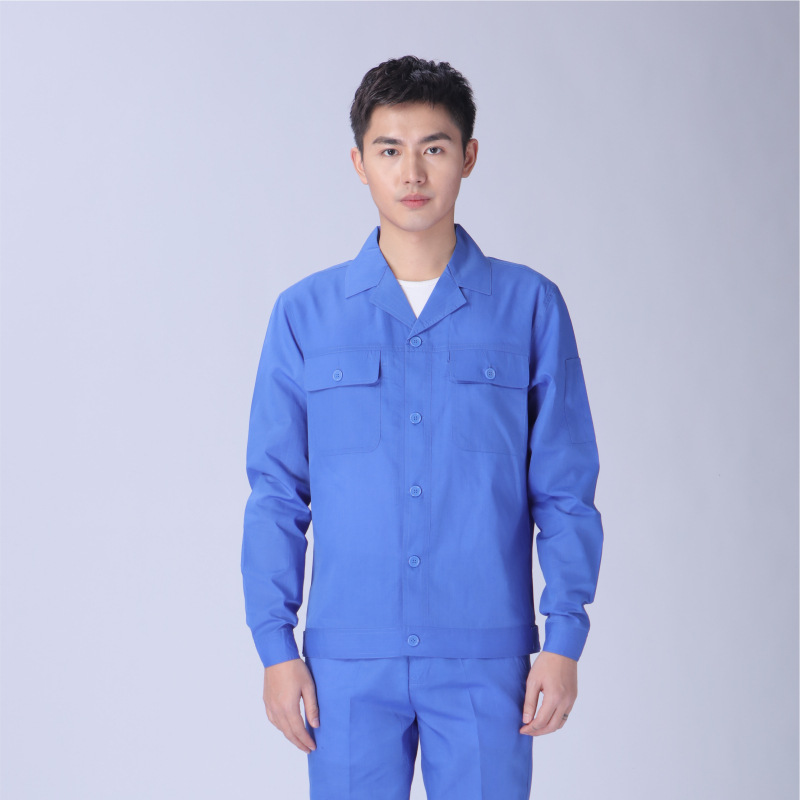 Traje de popelina de algodón de poliéster logotipo impreso fábrica taller fábrica ropa sitio de construcción ropa de protección laboral mantenimiento máquina de reparación de ropa