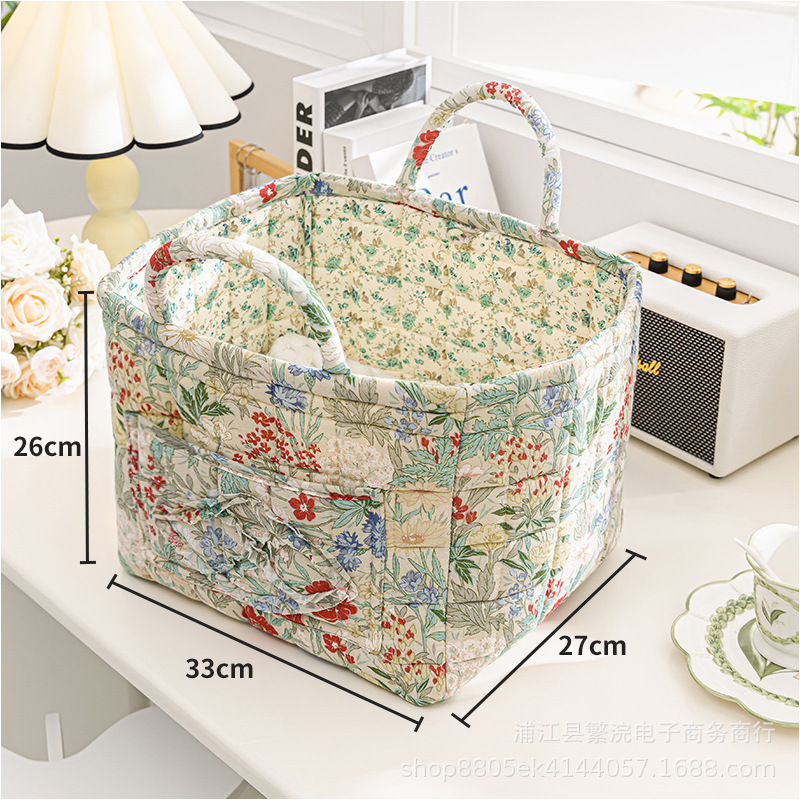 対外貿易輸出家庭布芸収納バスケット韓国式田園風携帯下着雑物整理枠機洗濯収納バスケット