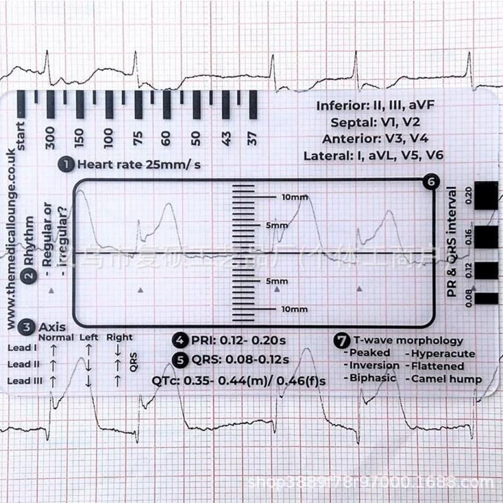 Трансграничная амазонка креативная горячая продажа новая практичность портативный ECG 7 Step Ruler ЭКГ 7-ступенчатая линейка