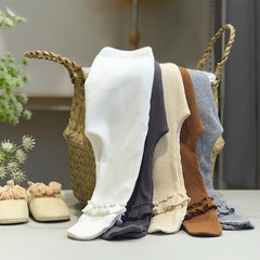 兒童褲子 長褲多色不開檔鬆緊腰褲子 女童包腳高腰打底褲春秋新款